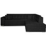 Les tendances - canap� convertible angle droit velours noir et chrom� pika 260cm