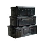 Les tendances - cantine de rangement premium en acier noir lot de 3 : 95, 130 et 175 litres - noir