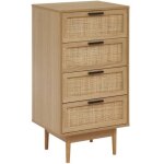 Les tendances - chiffonnier 4 tiroirs 50x39, 5x95 cm naturel avec cannage - aretha