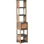 Tendance - colonne de rangement acacia et mdf 1 porte - element
