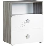 Les tendances - commode  langer et 1 niche en bois blanc