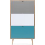 Les tendances - cuba meuble a chaussures 18 paires - decor chene sonoma et gris clair - l 70 x p 24 x ...