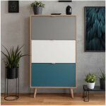 Les tendances - cuba meuble a chaussures 18 paires - decor chene sonoma et gris clair - l 70 x p 24 x ...