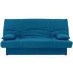 Les tendances - dream banquette clic clac 3 places - tissu bleu canard - slyle contemporain - l 190 x ...