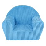 Les tendances - fauteuil club velours c�tel� bleu