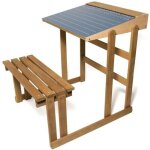 Les tendances - jeujura bureau d'ecolier en bois - teint chene hauteur 60 cms