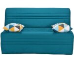 Joe banquette bz geometrico - tissu turquoise - l 143 x p 101 x h 95 cm
