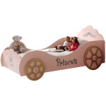Les tendances - lit 90x200 princesse pinky sommier inclus vipack car beds - rose