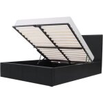 Les tendances - lit adulte 140 x 190 cm + coffre de rangement - simili noir - sommier inclus - martin ...