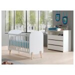 Les tendances - lit bébé 60x120 sommier inclus, commode 3 tiroirs et plan à langer vipack kiddy - blanc ... Les tendances - lit bébé 60x120 sommier inclus, commode 3 tiroirs et plan à langer vipack kiddy - blanc ...