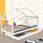 Les tendances - lit cabane koala 90x190 + 1 sommier + 1 tiroir / blanc / 199x95x150