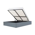 Lit coffre adulte eclipse - 160 x 200 cm - simili - gris - sommier inclus