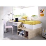 Les tendances - lit combine enfant - chene naturel et blanc - 90x190 cm - kric