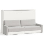 Les tendances - lit escamotable horizontal avec canap� vetal 140x190 - canap� gris clair - structure ...