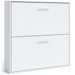 Les tendances - lit escamotable superpos blanc satin 2 couchages 80x190 spaky