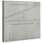 Les tendances - lit escamotable superpos� ch�ne gris vintage 2 couchages 80x190 spaky