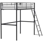 Les tendances - lit mezzanine 90 x 190 cm en metal - noir - sommier inclus - eliot