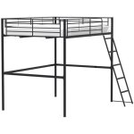 Les tendances - lit mezzanine en metal - noir - sommier inclus - 140 x 200 cm - eliot