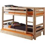 Les tendances - lits superpos�s 90x200 cm avec tiroir naturel - pino