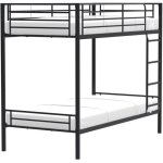 Les tendances - lits superposes separables 2 x 90 x 190 cm en metal - noir - sommiers inclus - abby