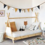Les tendances - lit tipi enfant 90x190 cm en pin naturel avec sommier à lattes Les tendances - lit tipi enfant 90x190 cm en pin naturel avec sommier à lattes