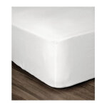 Les tendances ? drap housse 100% coton blanc 180x200 cm avec bonnet 25 cm ? densit� 54 fils / cm� ? certifi� ...