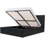 Les tendances - martin lit adulte 160 x 200 cm + coffre de rangement - simili noir - sommier inclus Les tendances - martin lit adulte 160 x 200 cm + coffre de rangement - simili noir - sommier inclus