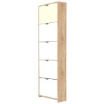 Les tendances - meuble � chaussures 5 portes 58, 2x16, 6x178, 5 cm ch�ne sonoma et blanc