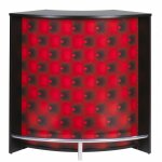 Meuble comptoir bar noir 3 niches repose - pieds m�tal 106, 9 x 104, 8 x 53, 3 cm - coloris: capitons ...