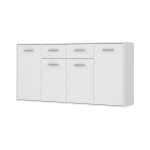 Les tendances - pilvi buffet bas 4 portes 4 tiroirs - blanc mat - l 162, 3 x p 34, 2 x h 88, 1 cm Les tendances - pilvi buffet bas 4 portes 4 tiroirs - blanc mat - l 162, 3 x p 34, 2 x h 88, 1 cm