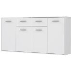 Les tendances - pilvi buffet bas 4 portes 4 tiroirs - blanc mat - l 162, 3 x p 34, 2 x h 88, 1 cm