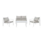 Les tendances - salon de jardin en aluminium - 4 personnes avec coussins - fira