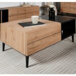 Les tendances - table basse 1 tiroir 100x55x40, 4 cm décor chêne - klaus Les tendances - table basse 1 tiroir 100x55x40, 4 cm décor chêne - klaus