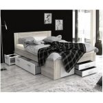 Les tendances - udine lit adulte contemporain decor chene cendre et blanc mat - l 140 x l 200 cm