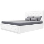 Les tendances - virginia lit coffre adulte 160x200 cm - simili blanc - sommier inclus Les tendances - virginia lit coffre adulte 160x200 cm - simili blanc - sommier inclus
