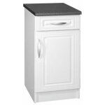 Tendencio - meuble de cuisine bas 1 porte 40 cm dina m�lamin� avec 1 tiroir, 1 �tag�re blanc