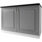 Meuble de cuisine bas 2 portes 120 cm dina en mélaminé avec 1 Étagère gris Meuble de cuisine bas 2 portes 120 cm dina en mélaminé avec 1 Étagère gris