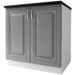 Tendencio - meuble de cuisine bas 2 portes 80 cm dina mélaminé avec 1 Étagère gris Tendencio - meuble de cuisine bas 2 portes 80 cm dina mélaminé avec 1 Étagère gris