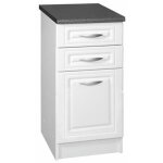 Tendencio - meuble de cuisine bas 3 tiroirs 40 cm dina avec 3 tiroirs blanc