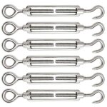 Tendeur cable 6 pi�ces m5 tendeur cable inox 304 r�glable crochet de ridoir et oeil pour tendeur de fil ...