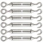 Tendeur cable 6 pi�ces m5 tendeur cable inox 304 r�glable crochet de ridoir et oeil pour tendeur de fil ...