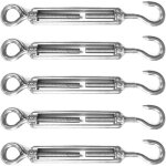 Tendeurs � crochet et ?illet m5 en acier inoxydable 304 pour c�bles m�talliques, c�bles et cha�nes, id�al ...