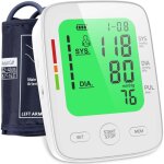 Tensiomtre au bras avec grand cran lcd 3 couleurs, brassard rglable (22 - 42 cm) 2 x 99 mmoires cardiofrq ...