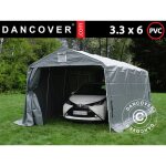 Tente abri voiture garage pro 3, 3x6x2, 4m pvc, gris Tente abri voiture garage pro 3, 3x6x2, 4m pvc, gris
