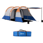 Tente de camping tunnel spacieuse avec chambre et espace de vie, imperm�able (2000 mm), portable avec ...