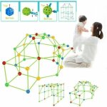 Tente pour enfants, kit de construction de cabane pour enfants diy fort, int�rieur ext�rieur (boule 36 ...