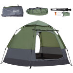 Outsunny - tente pop up montage instantan - tente de camping 3 - 4 pers. - 2 grandes portes - dim. 2, ...