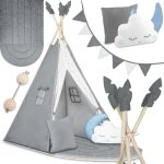 Tente tipi pour enfants nk 406 nukido - gris