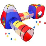 Tente tunnel enfant 4 en 1, pop - up int�rieur / ext�rieur, pliable, motricit�, sans balles, cadeau no�l. ...