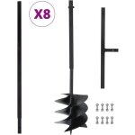 Tari�re de sol avec manche 250 mm et tube d'extension 8 m acier vidaxl